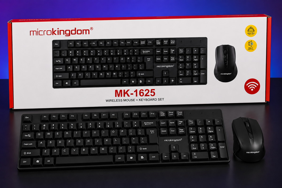 MICROKINDOM WIRELESS KEYBOARD MOUSE PACKAGE | BEST 2026 WIRELESS KEYBOARD MOUSE PACKAGE IN PAKISTAN |Microkingdom MK-1625