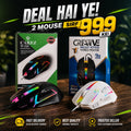 🖱️🔥 Carez W-110 + Creative G206 Gaming Mouse Combo