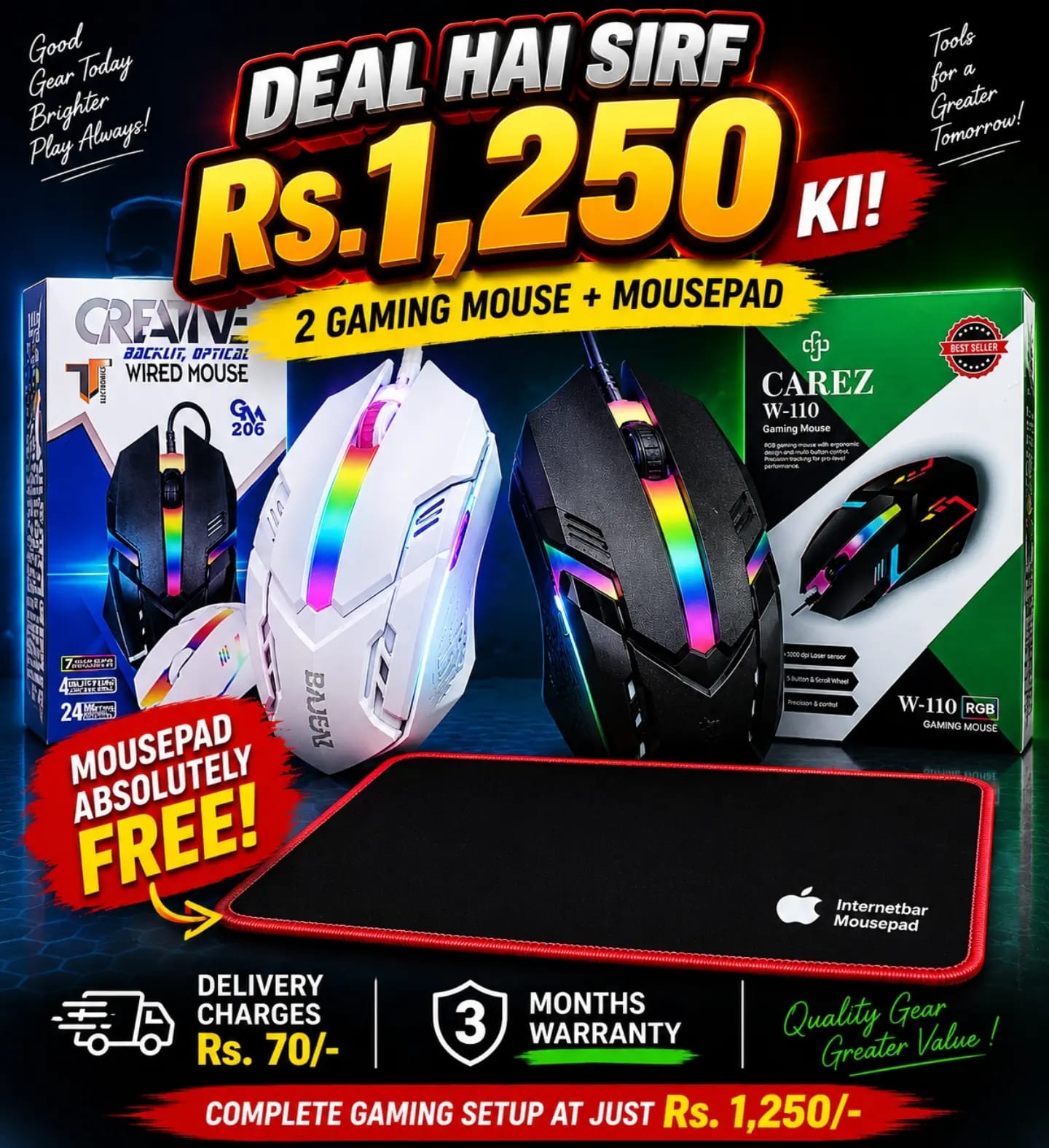 2 MOUSE + MOUSE PAD DEAL