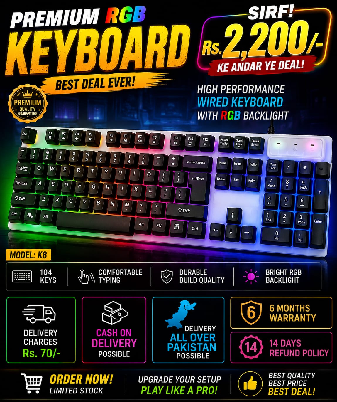 K8 BACKLIGHT KEYBOARD