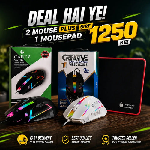 2 MOUSE + MOUSE PAD DEAL